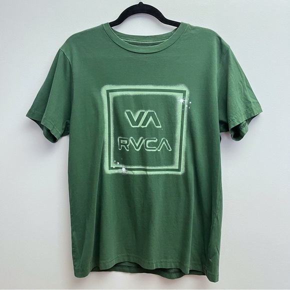 RVCA Men’s Green Graphic Print Shirt Sleeve Crewneck T Shirt Mens Small - Picture 1 of 8